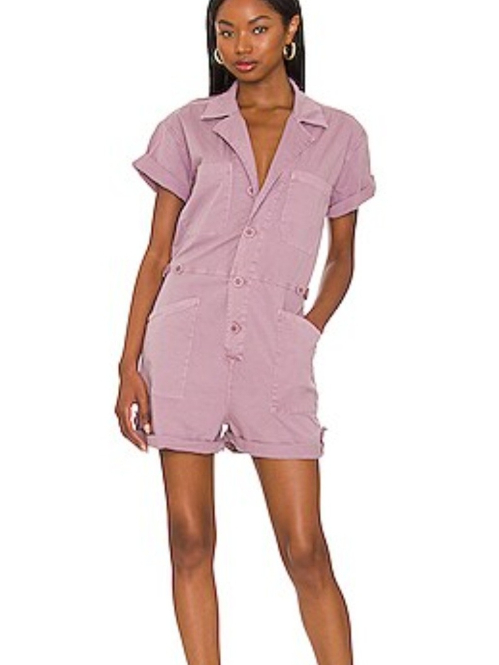 pistola Washed Mauve Short-Sleeve Utility Romper
